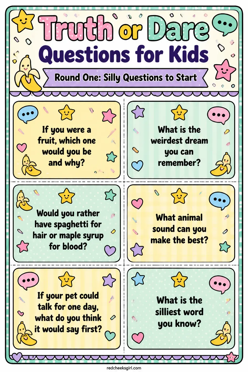 Silly Questions to Start Cards A printable