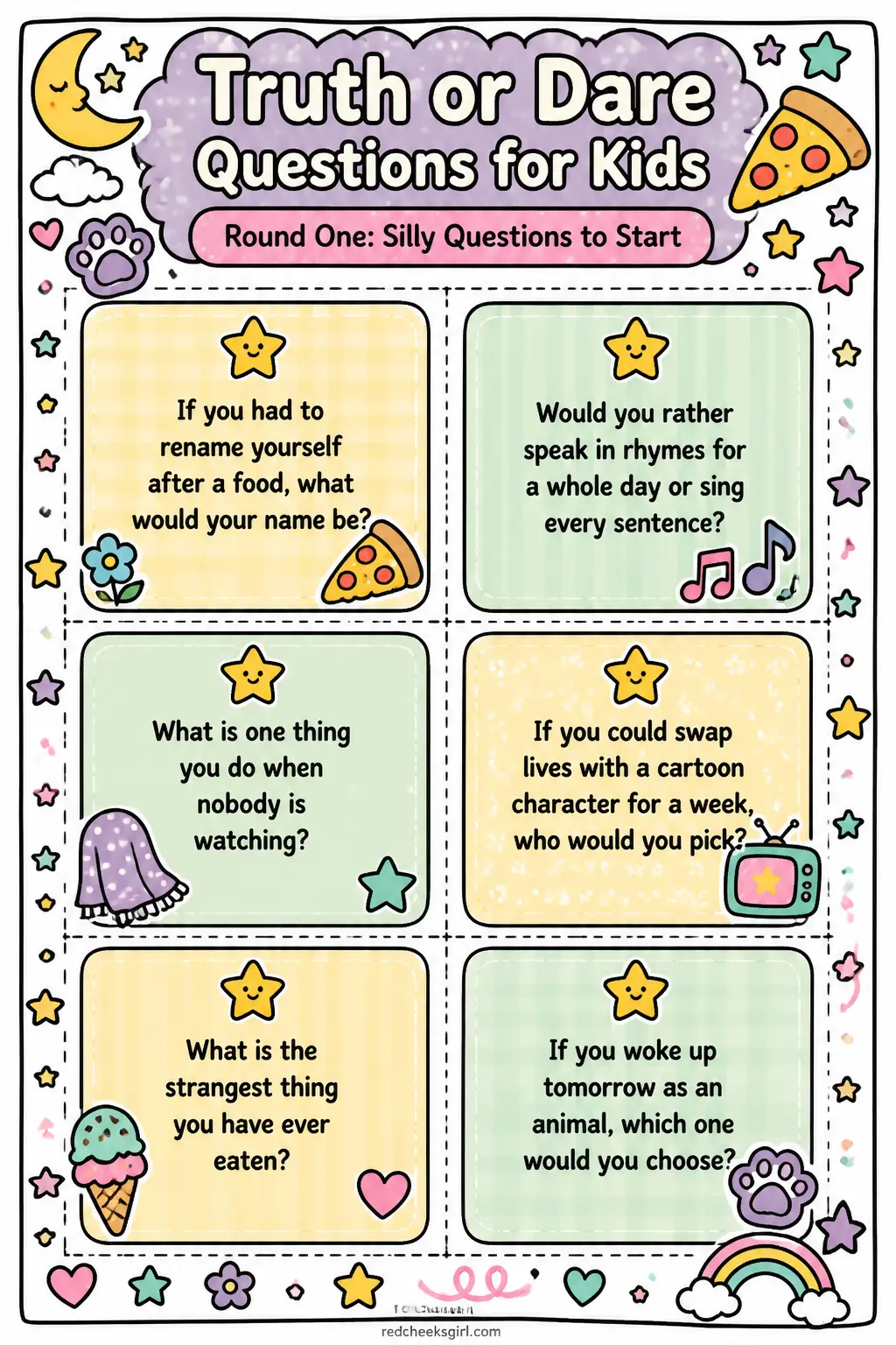 Silly Questions to Start Cards B printable