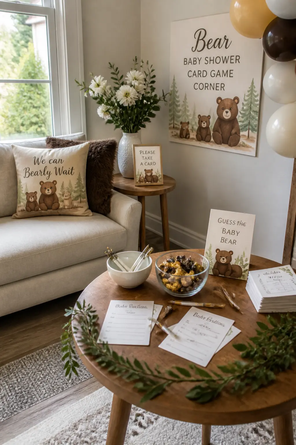 Bear Baby Shower Card Game Corner