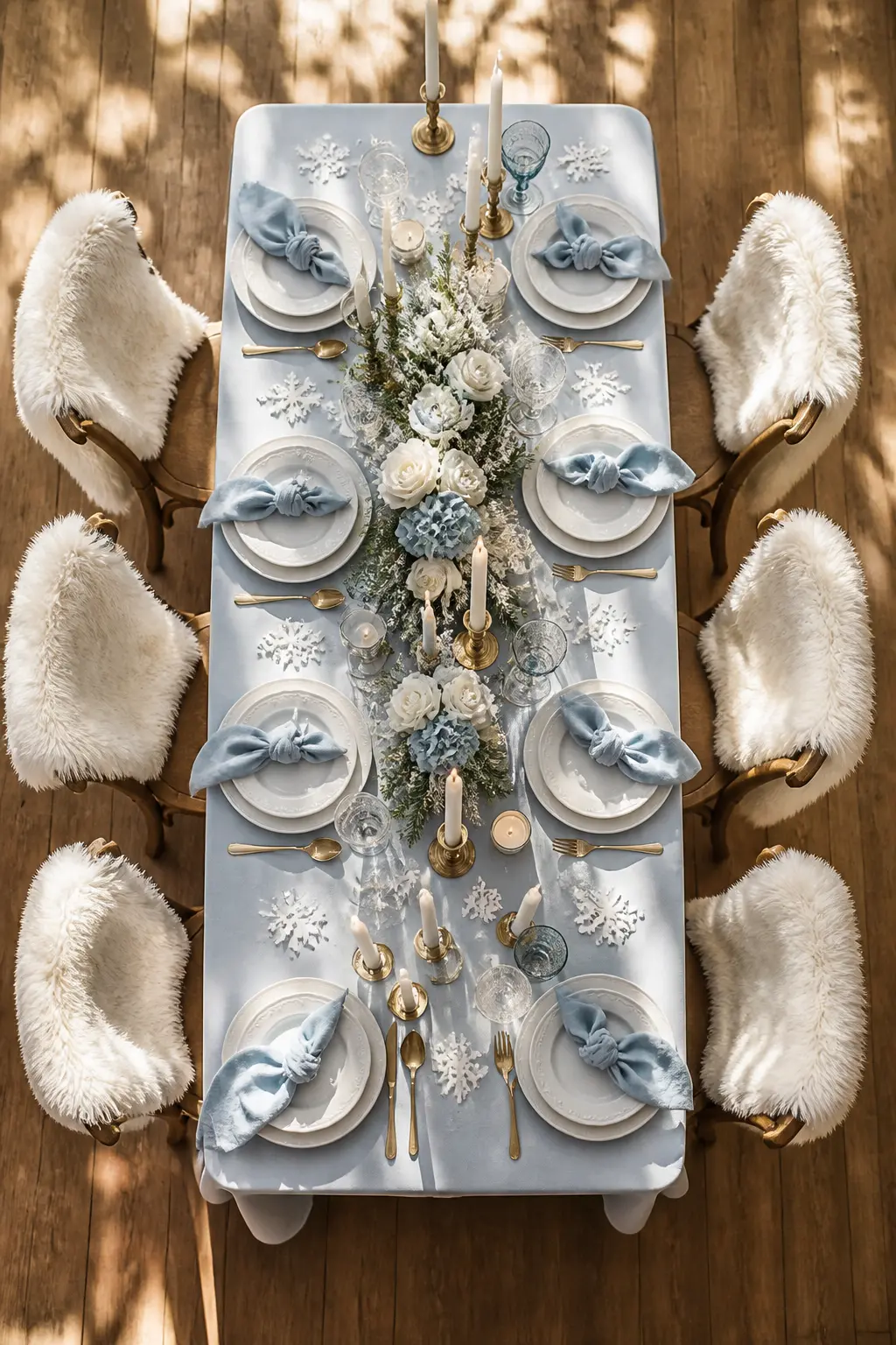 Faux Fur Throws Over Every Chair Back