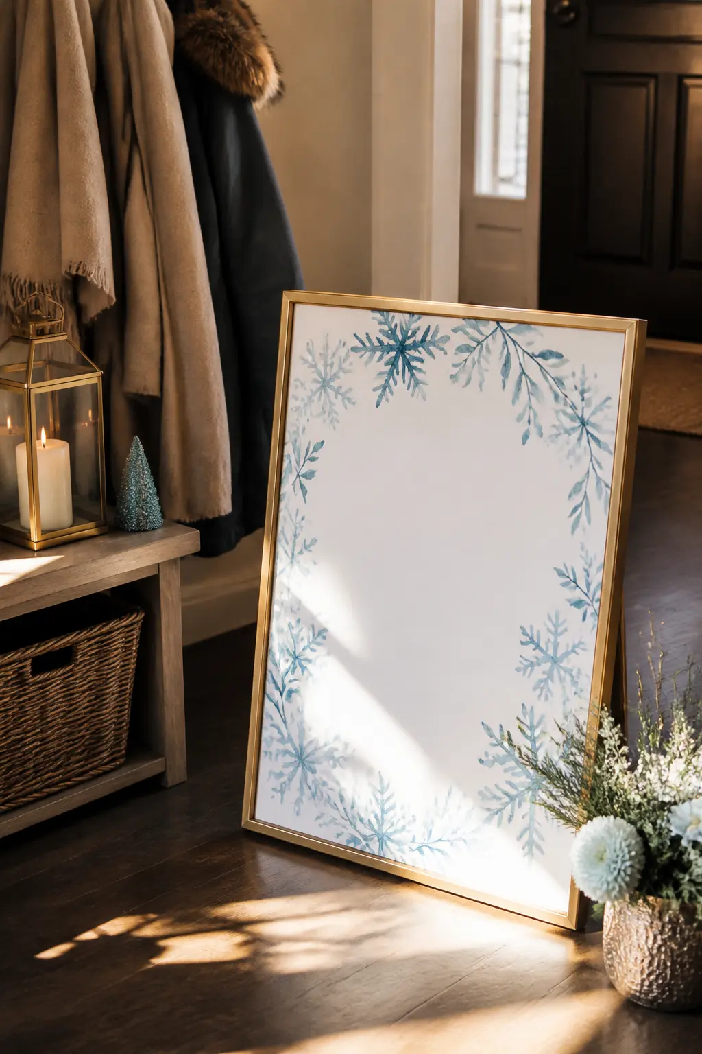 A Hand-Lettered Baby It Is Cold Outside Sign by the Door