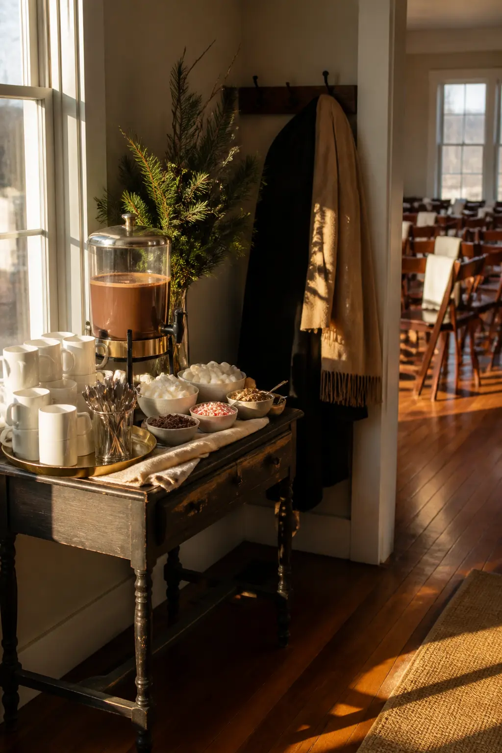 A Hot Cocoa Bar as the Welcome Station
