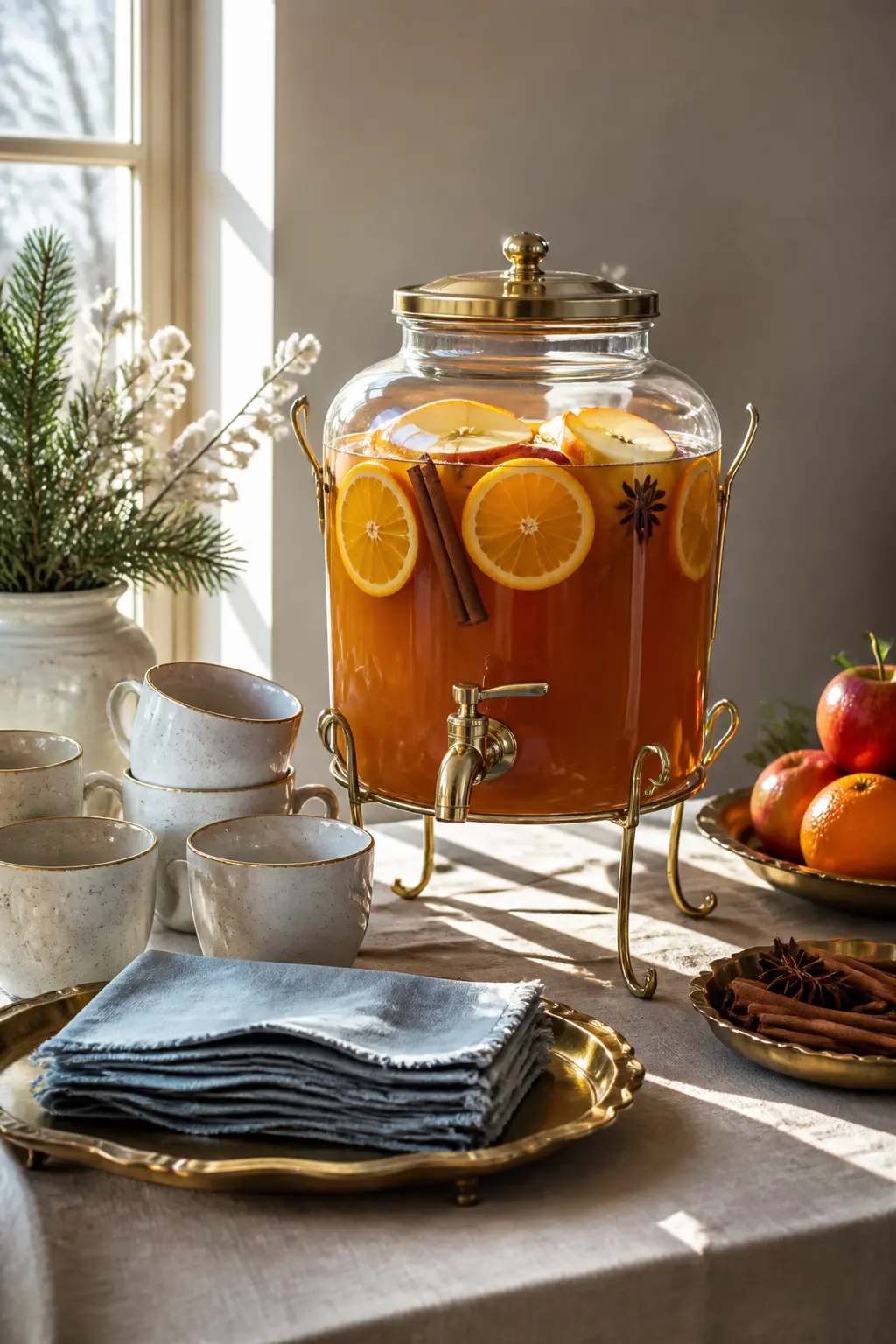 Mulled Apple Cider in a Warm Dispenser