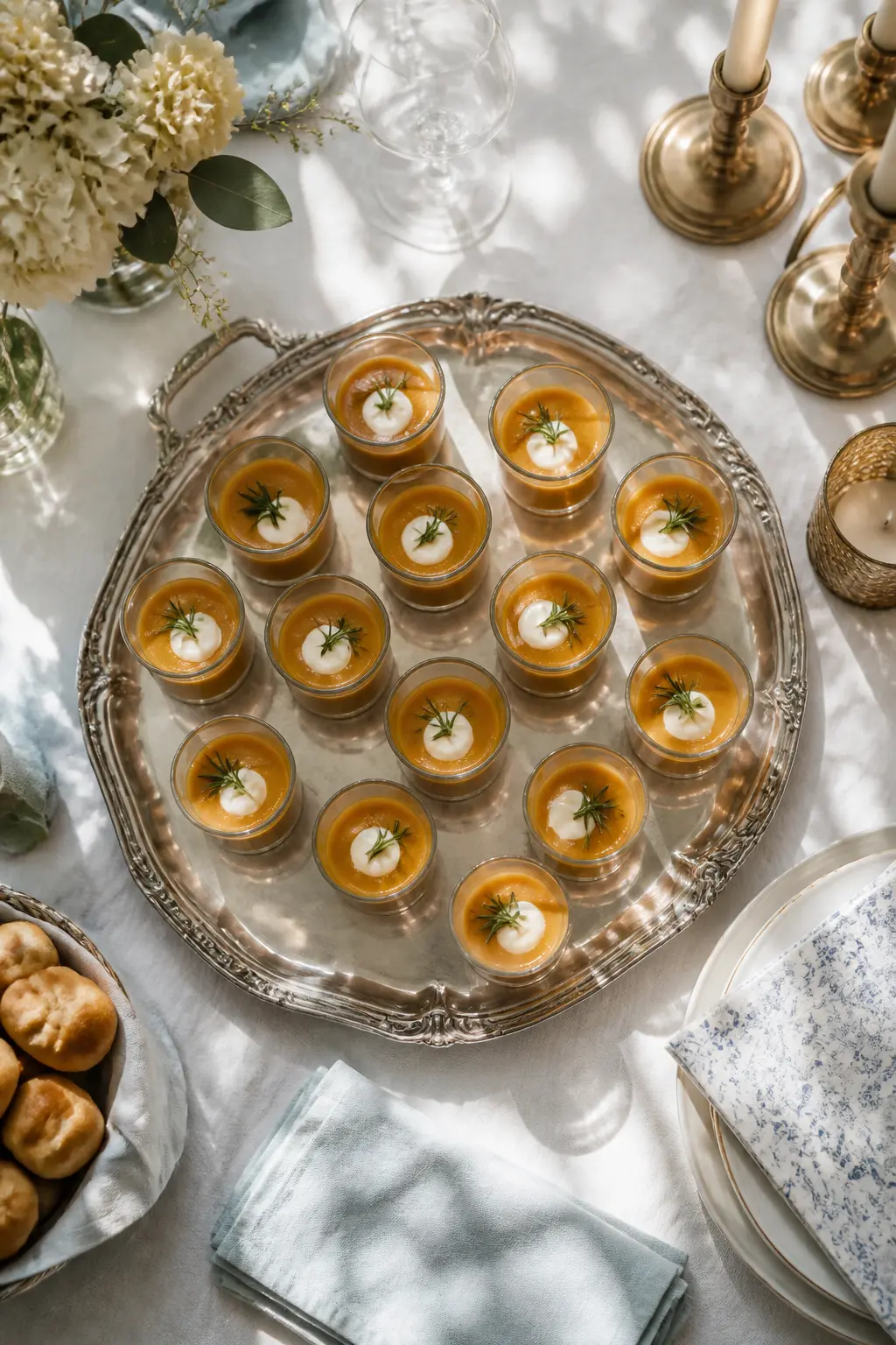Soup Shooters in Little Glasses for a Cold Afternoon