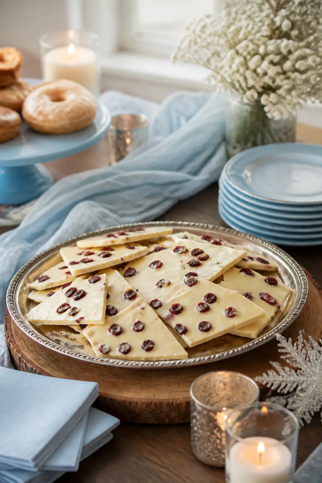 White Chocolate Bark With Dried Cranberry