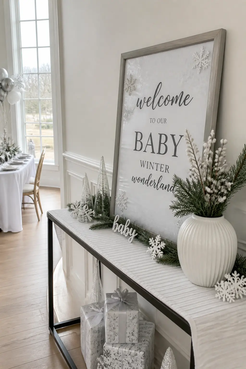 Frosted Welcome With Ribbed White Texture