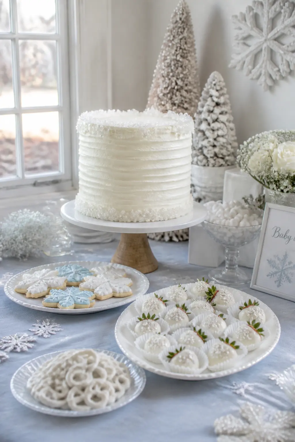 Snowdrift Buttercream Cake With Sugar Crystal Edges