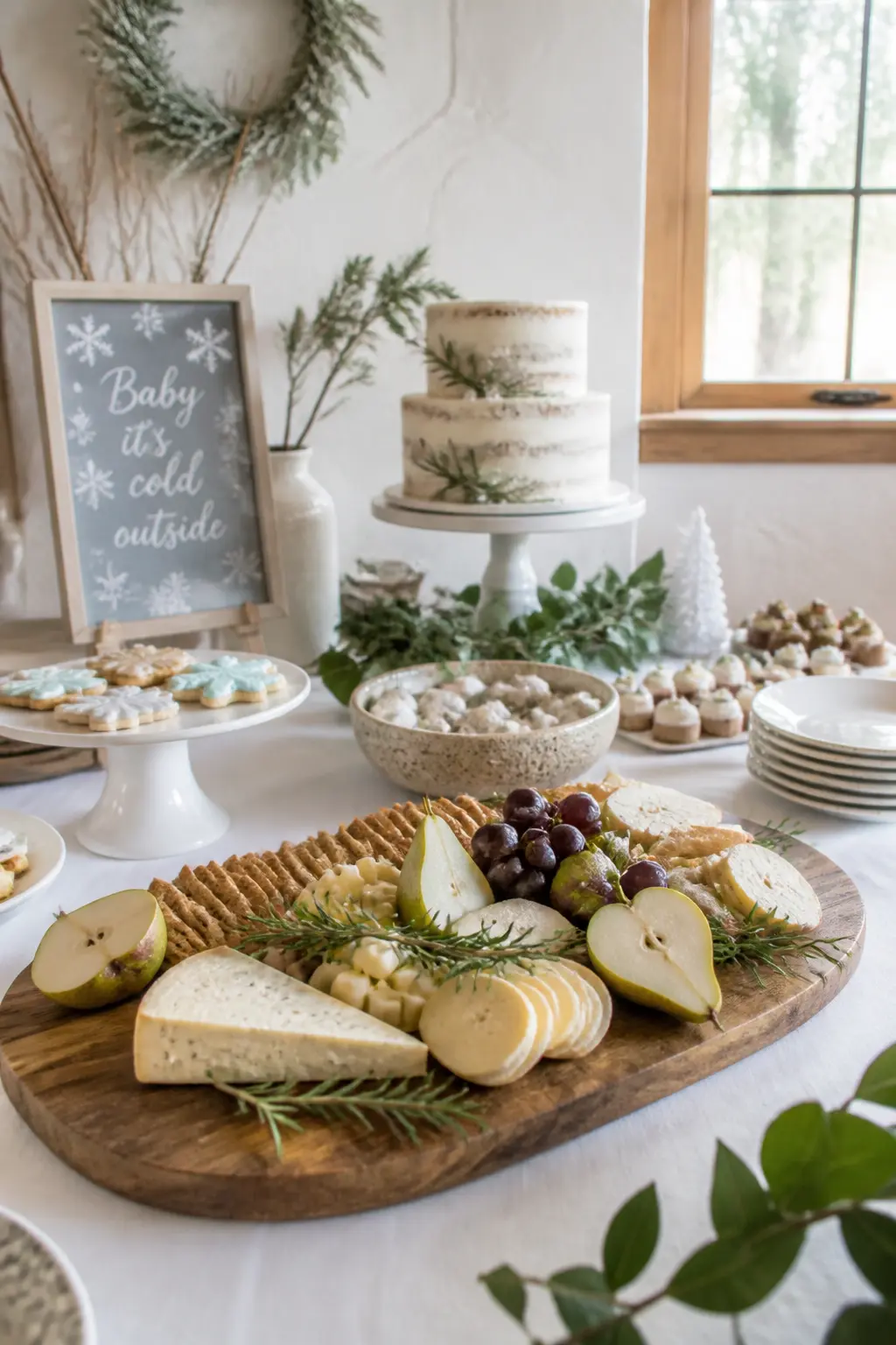 Winter Grazing Board With Rosemary And Pear