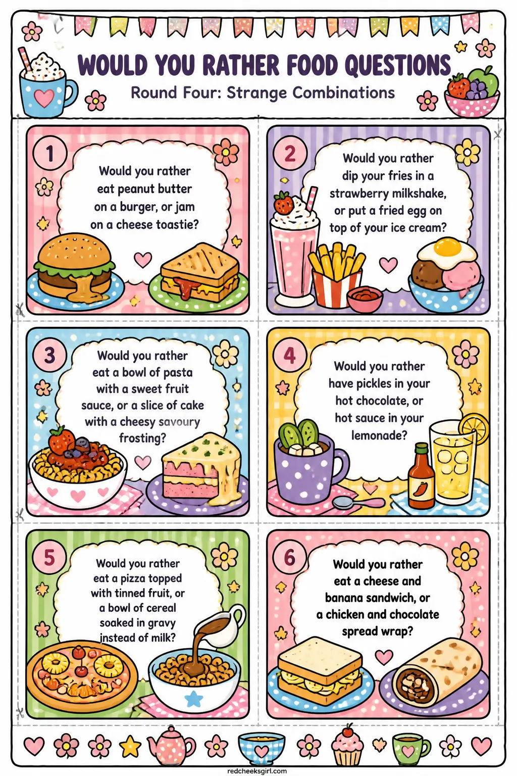 Round Four: Strange Combinations Cards A printable