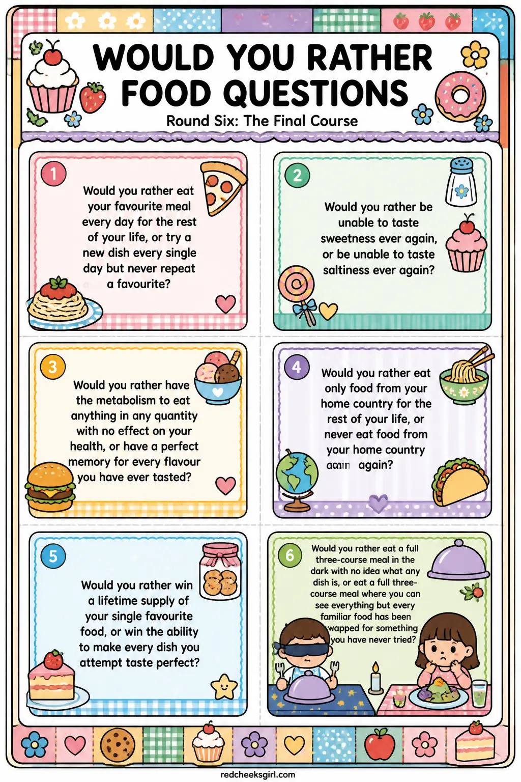 Round Six: The Final Course Cards A printable