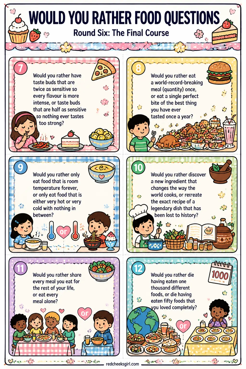 Round Six: The Final Course Cards B printable