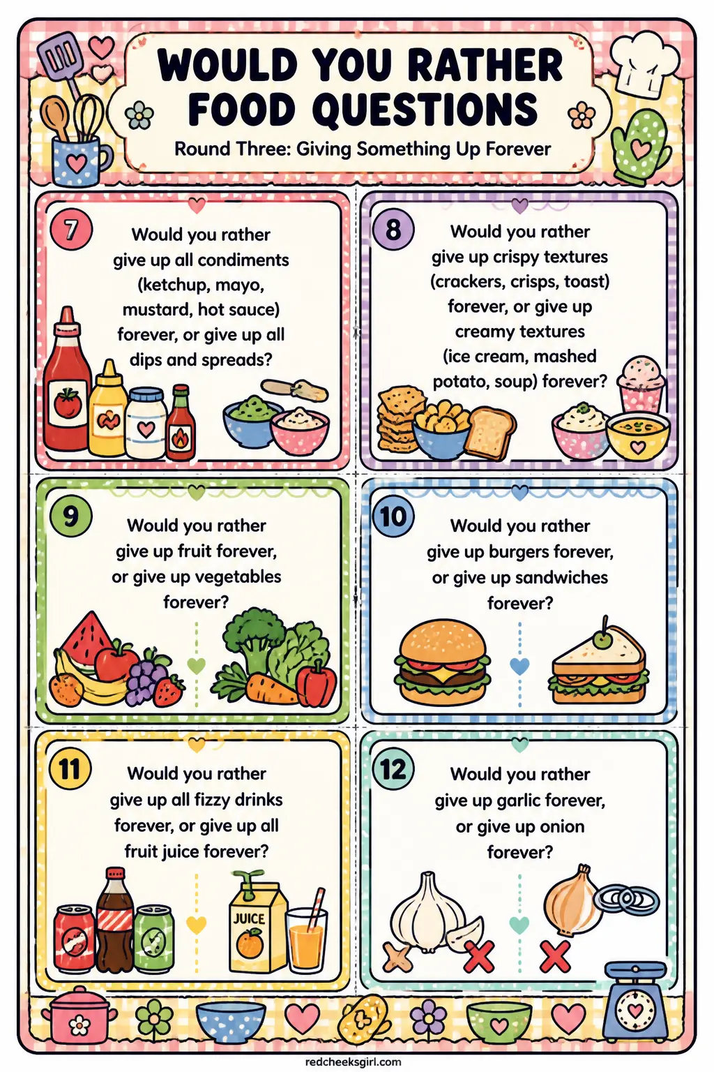 Round Three: Giving Something Up Forever Cards B printable