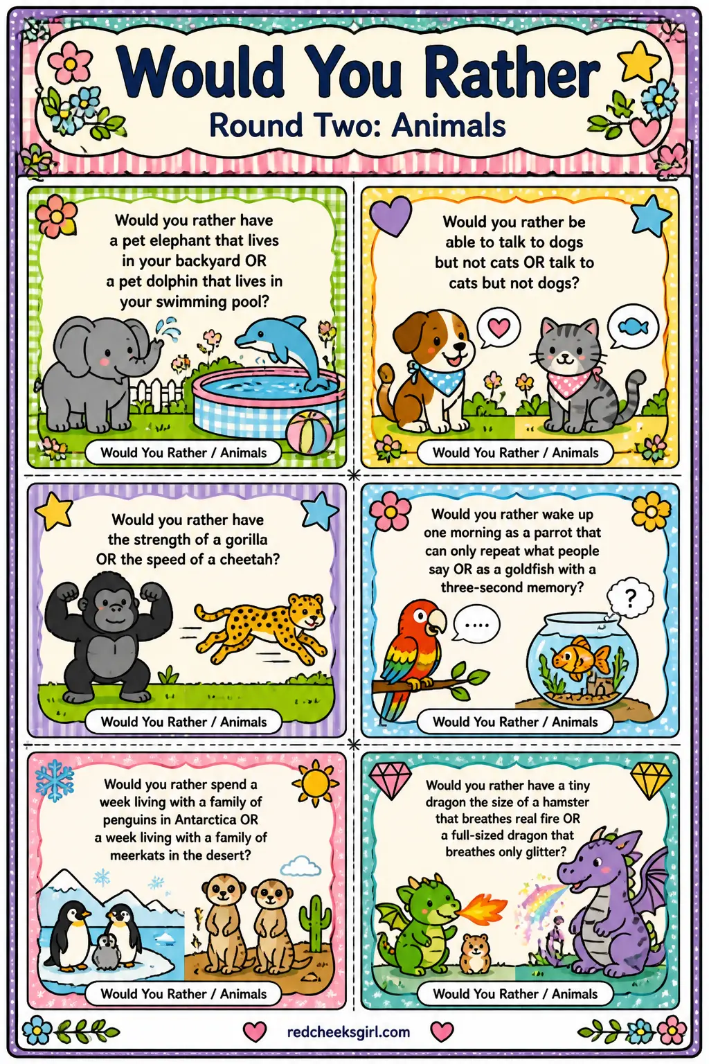 Animals Cards A printable