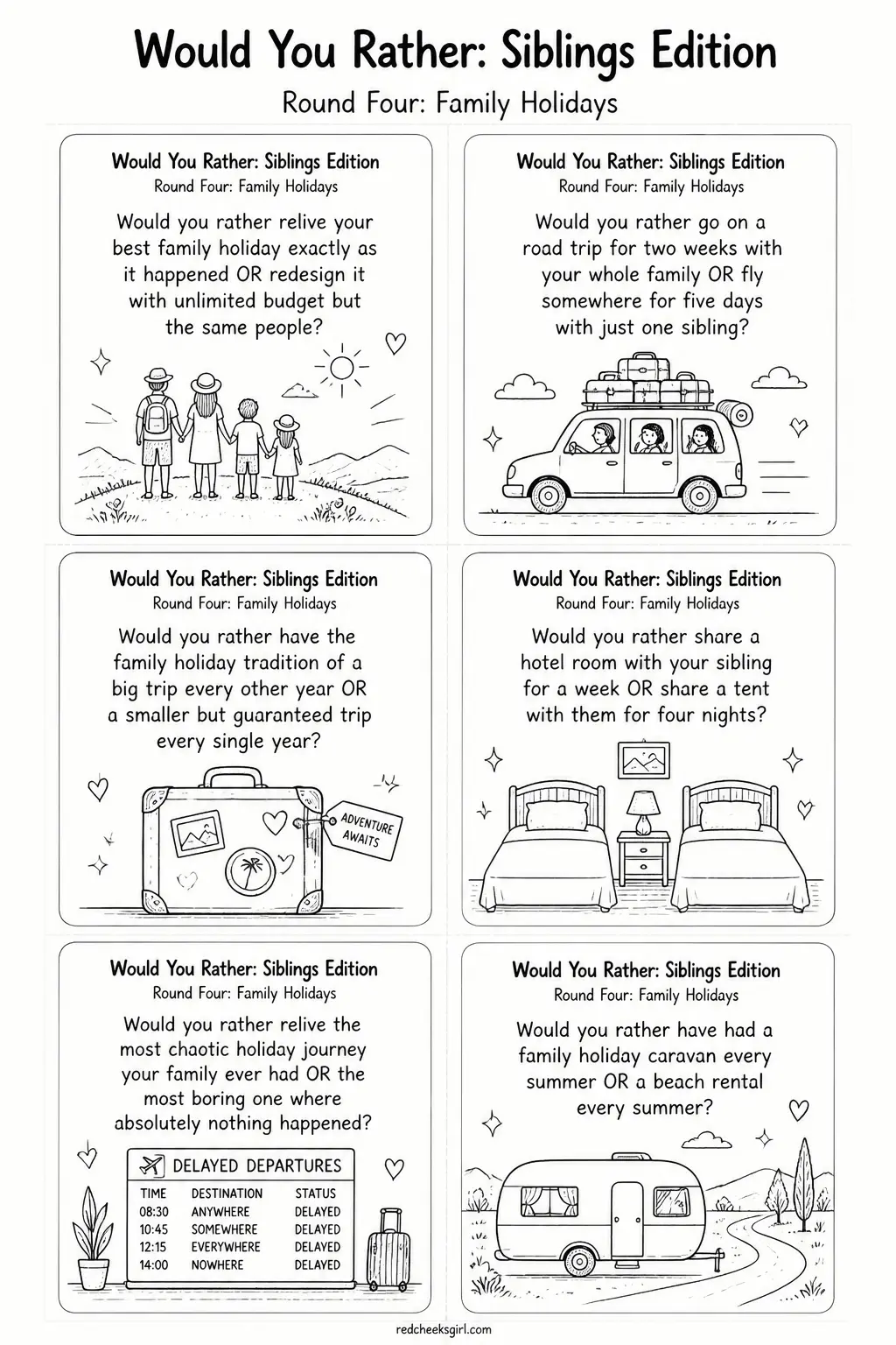 Family Holidays Cards A printable