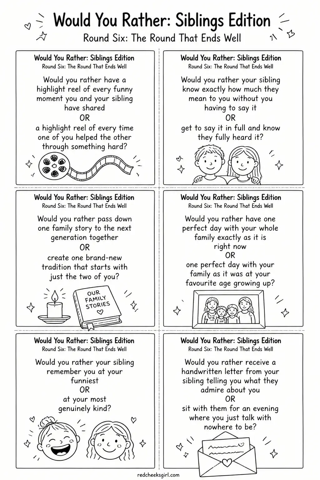 The Round That Ends Well Cards A printable