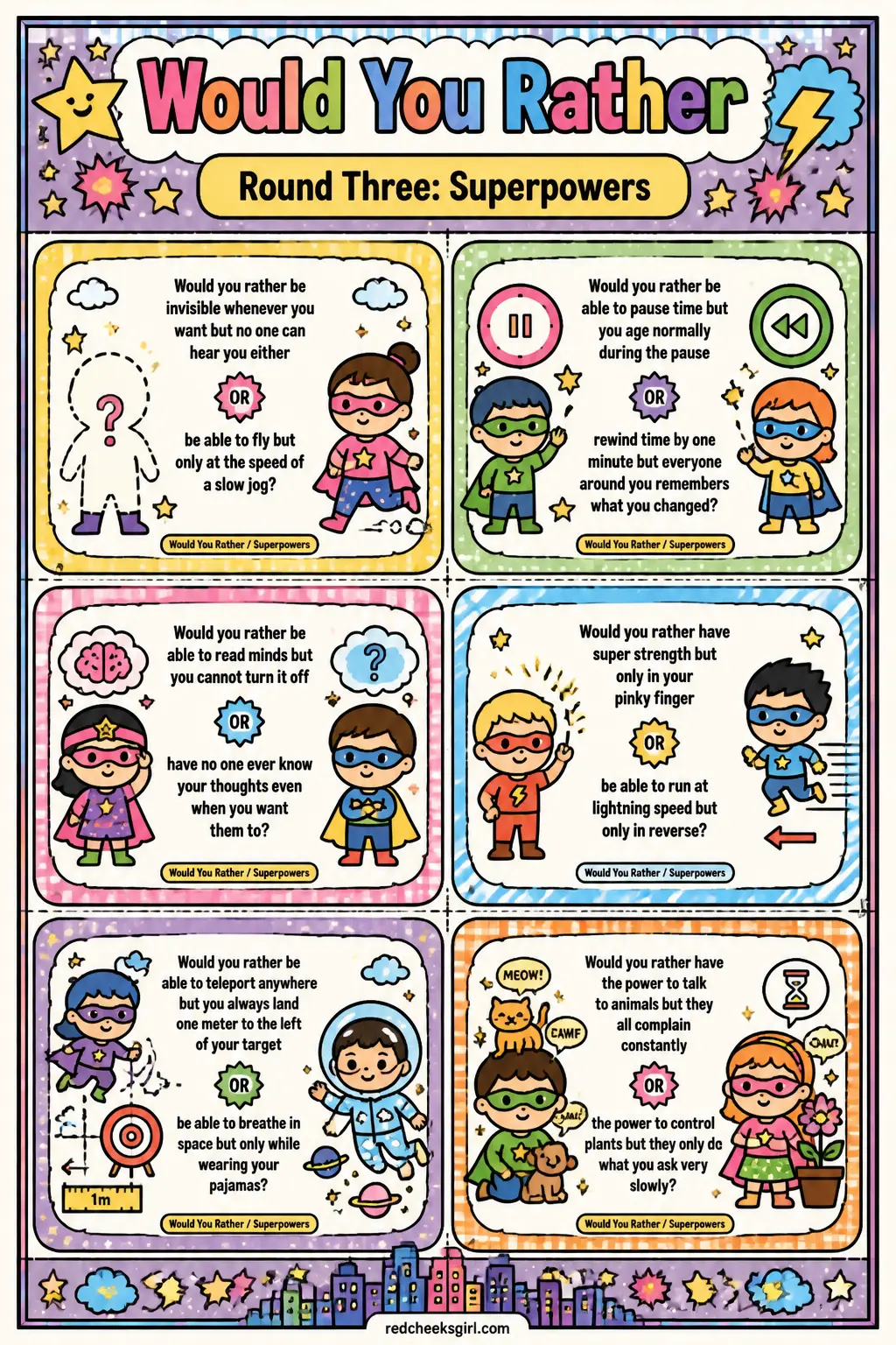 Superpowers Cards A printable