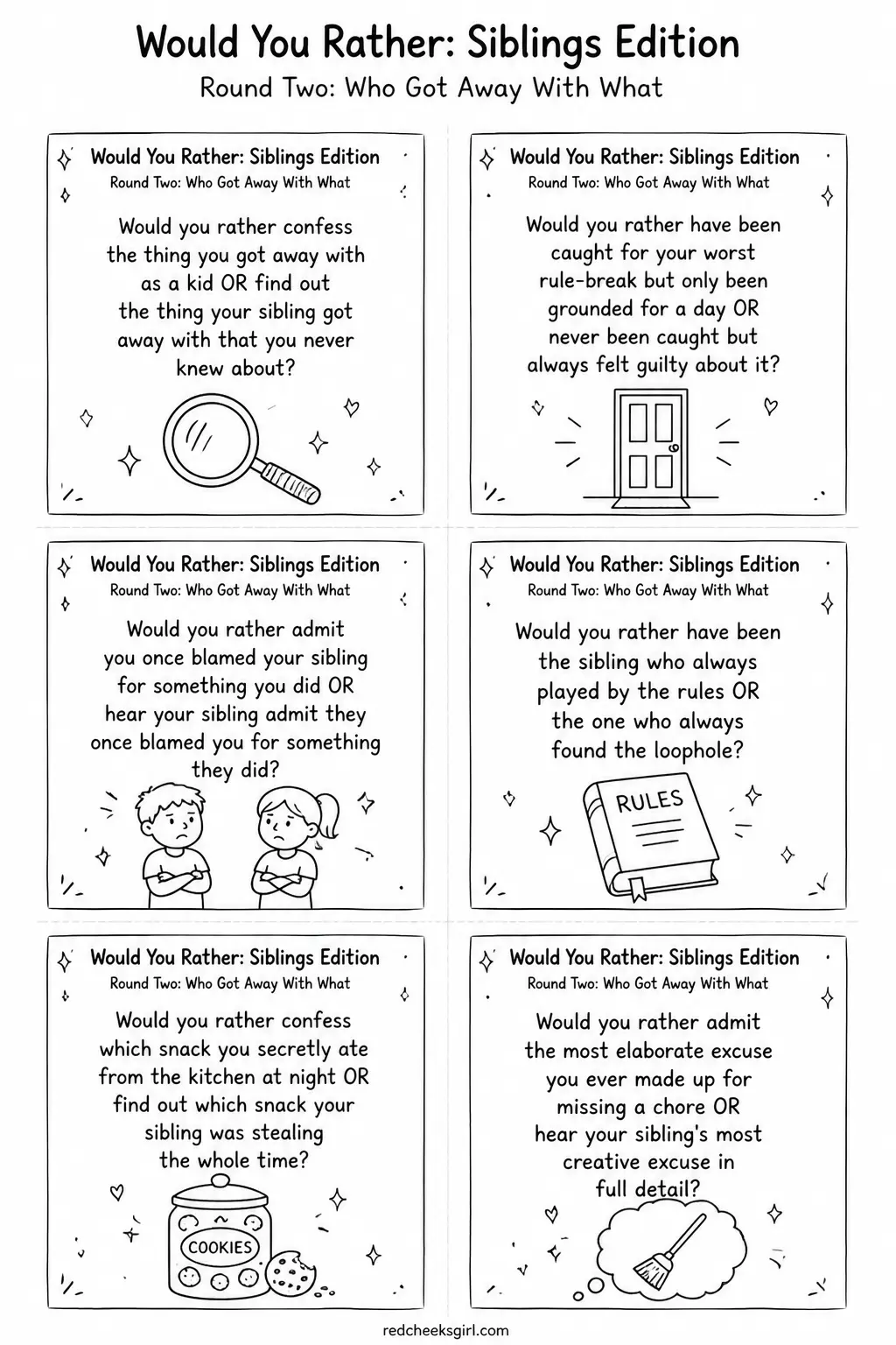 Who Got Away With What Cards A printable
