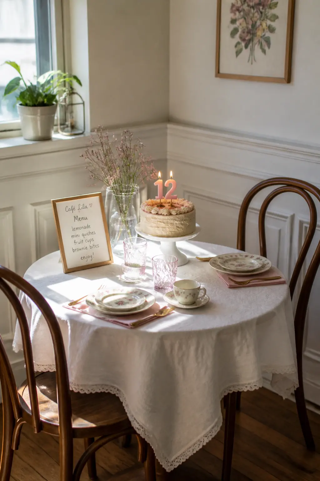 Cafe Table Laid Out at Home