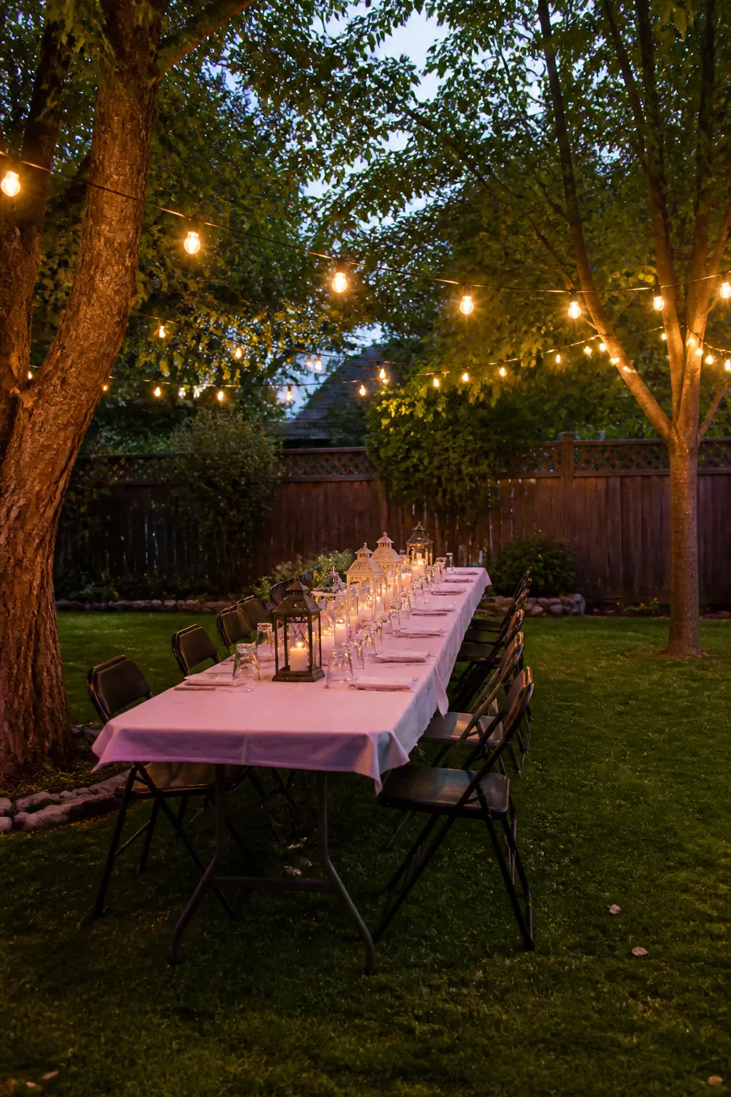 Garden Evening With Lanterns