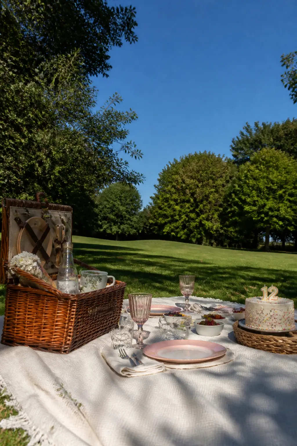 Picnic With a Proper Basket in the Park