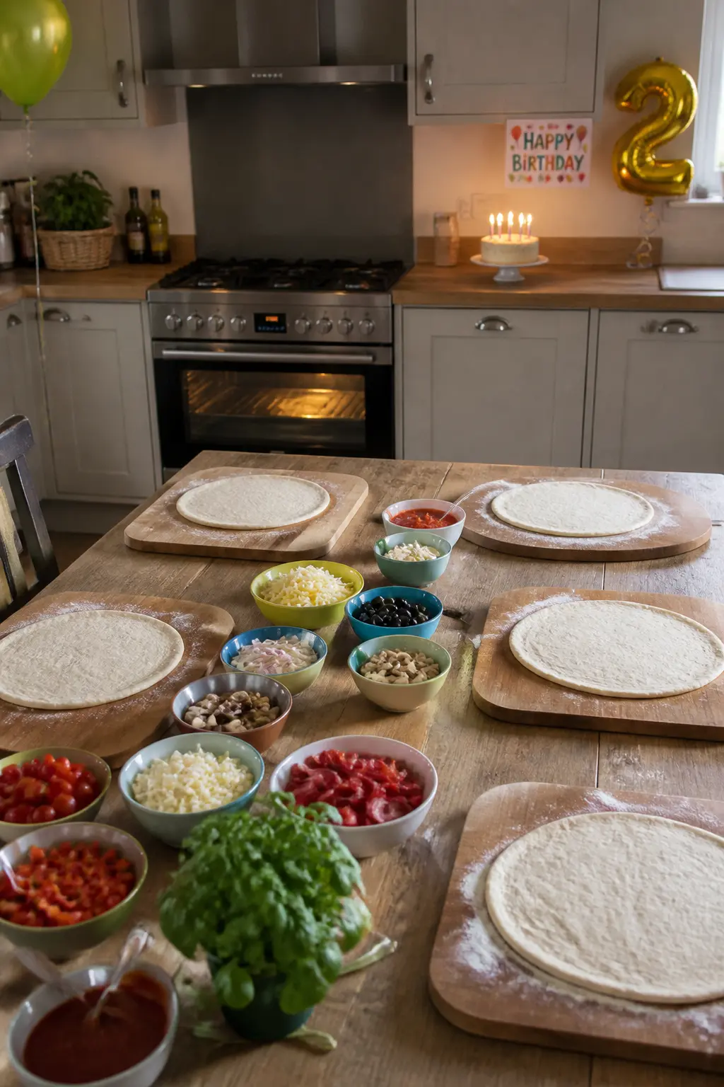 Pizza Making at the Kitchen Table