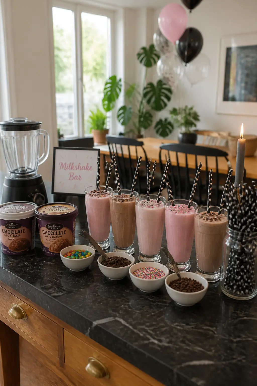 Milkshake Bar With Straws and Sprinkles