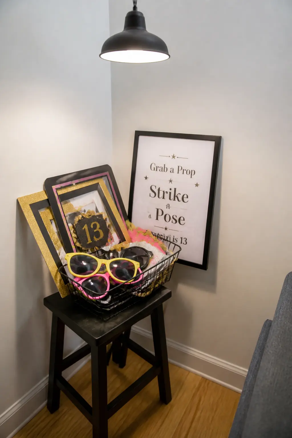 Photo Booth Props in a Basket
