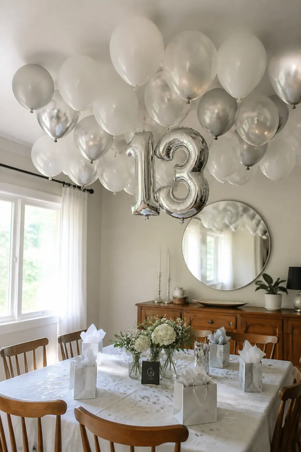 Balloon Cloud Over the Table
