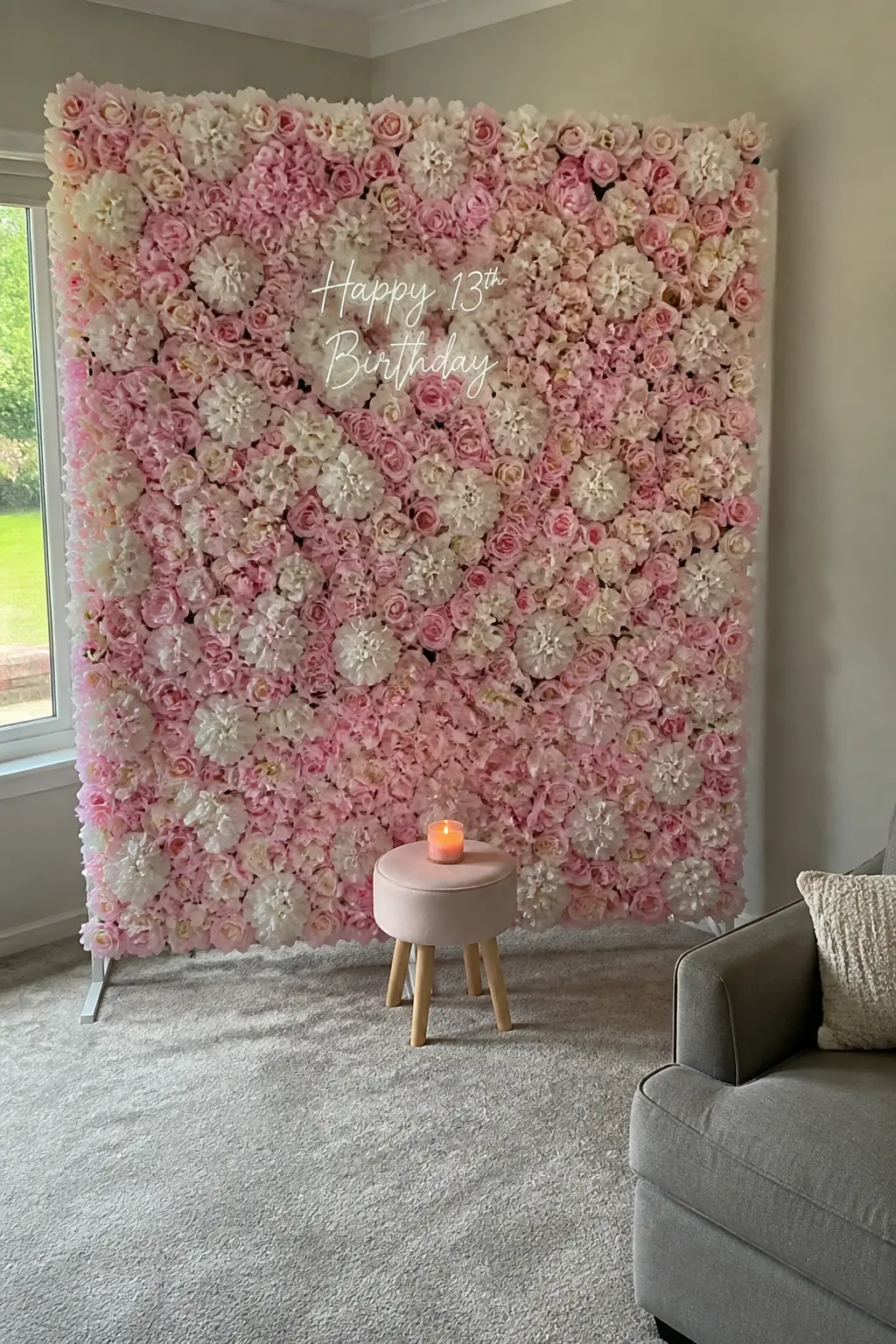 Flower Wall Hired for the Corner
