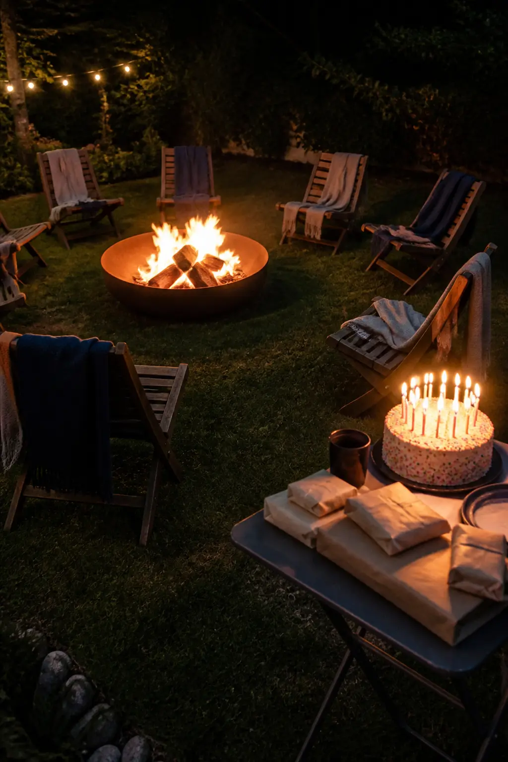 Beach Evening With a Fire Bowl