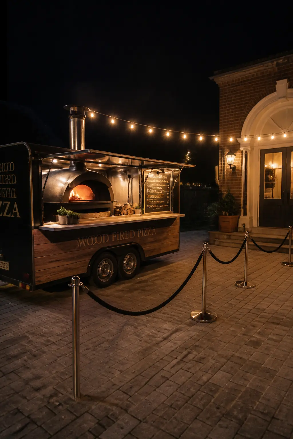 Pizza Vans Parked Outside