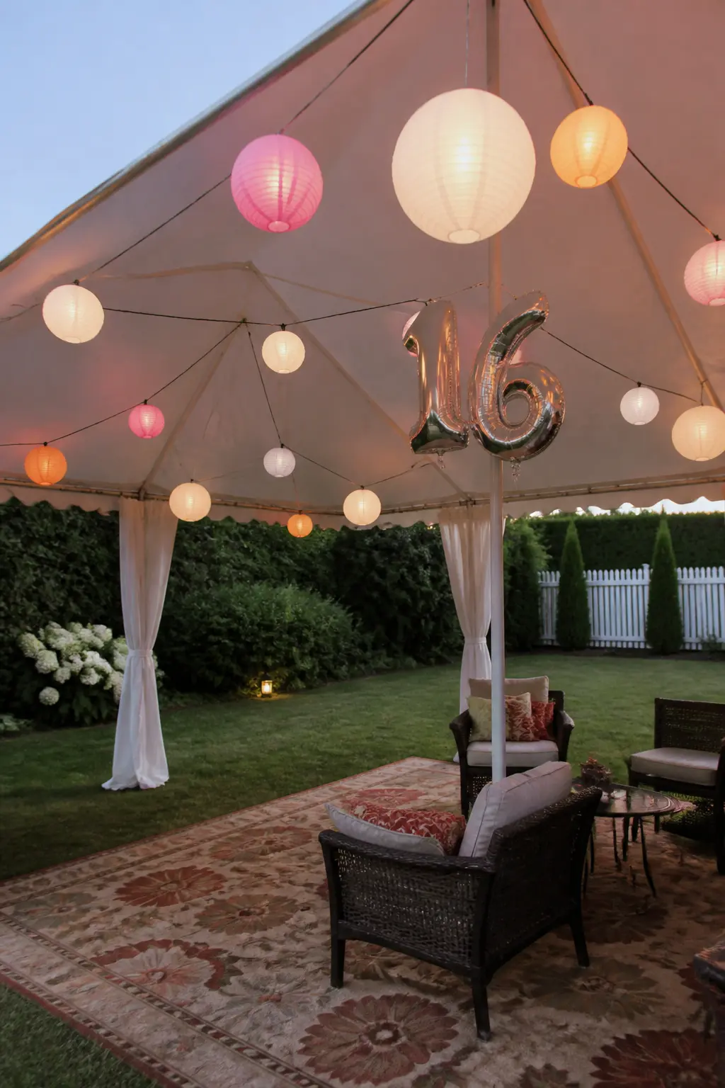 Garden Marquee With Lanterns