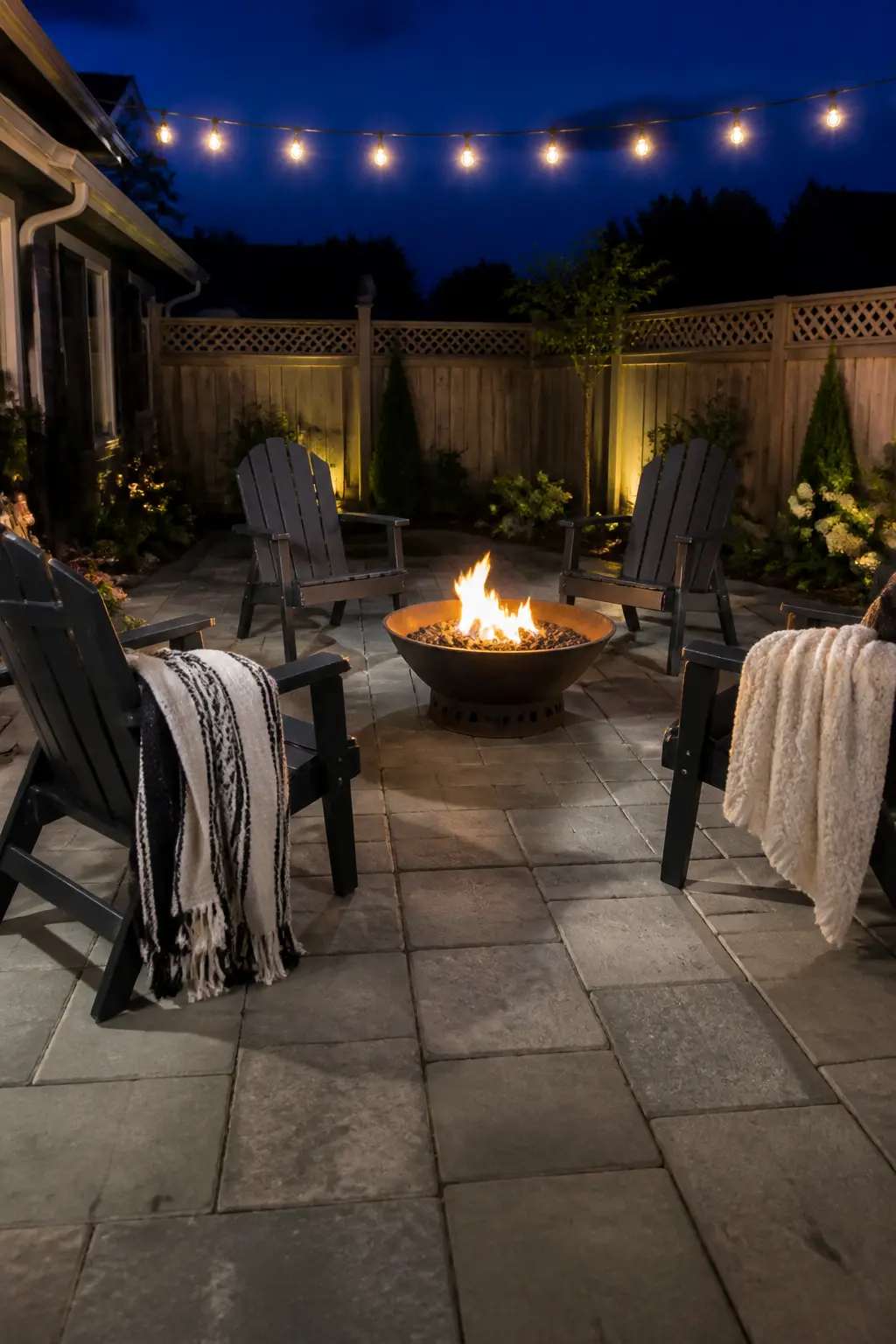 Fire Bowl With Blankets