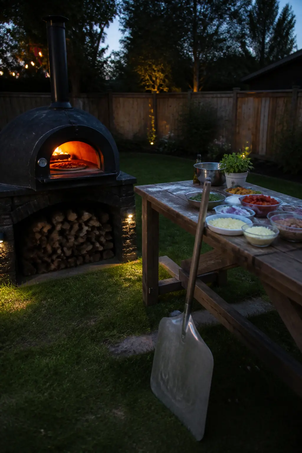 Pizza Made in a Garden Oven