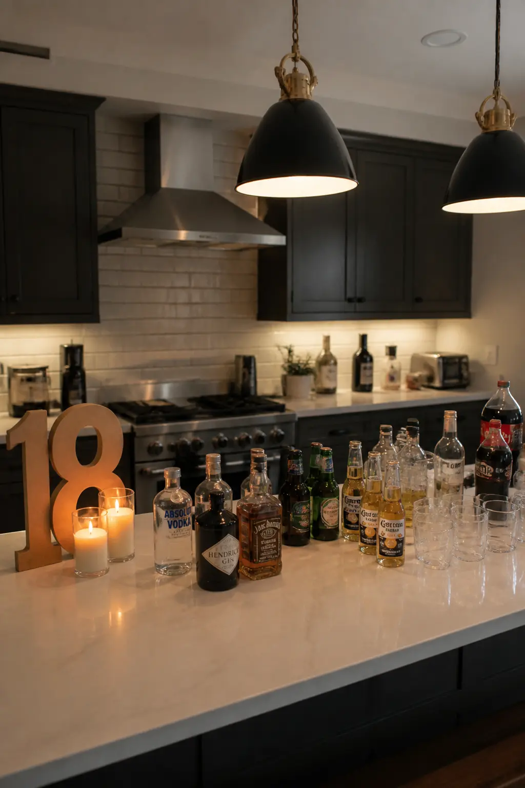 Kitchen Turned Into a Drinks Station
