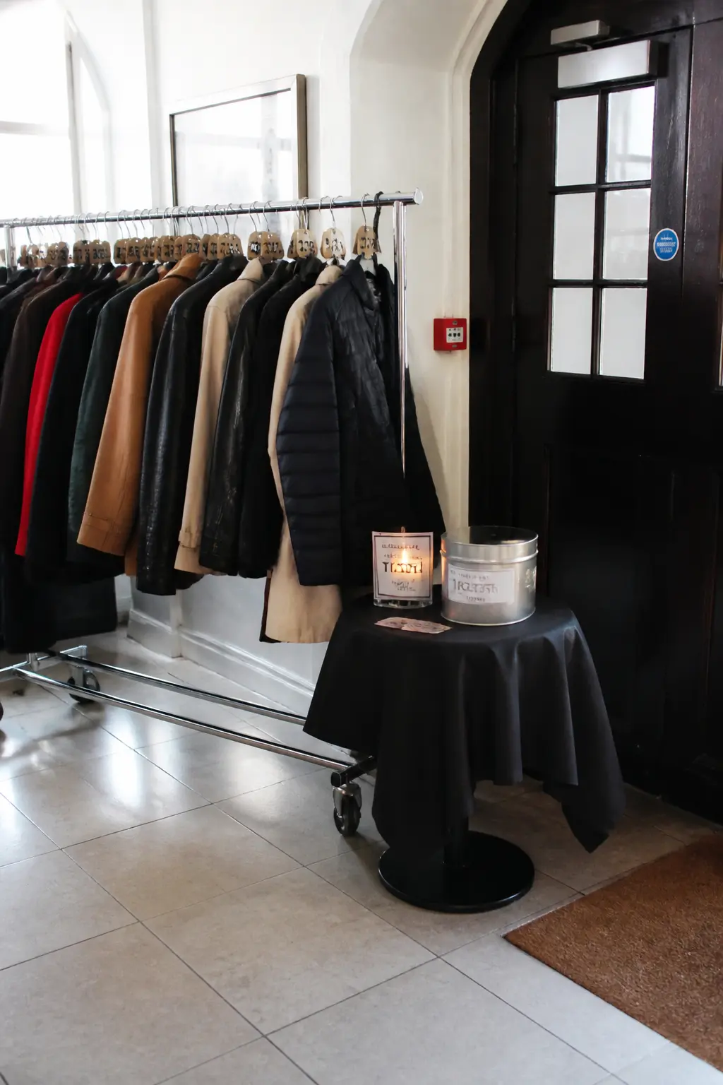 Cloakroom Set Up at the Door