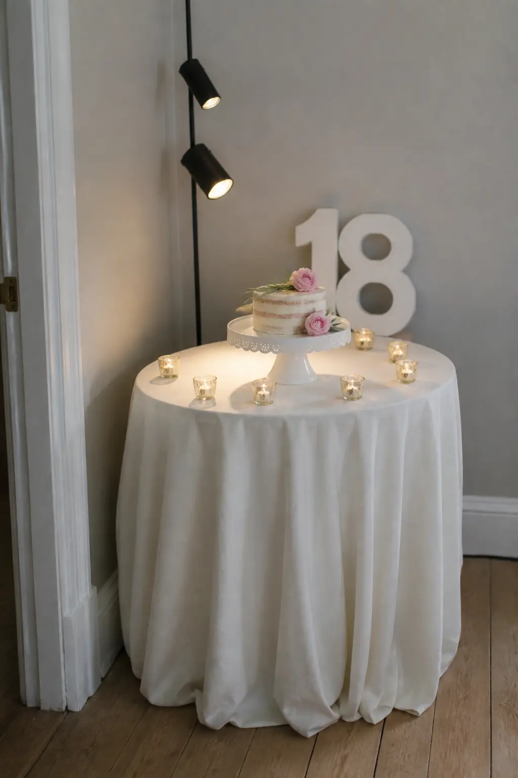 The Cake Table Lit Separately
