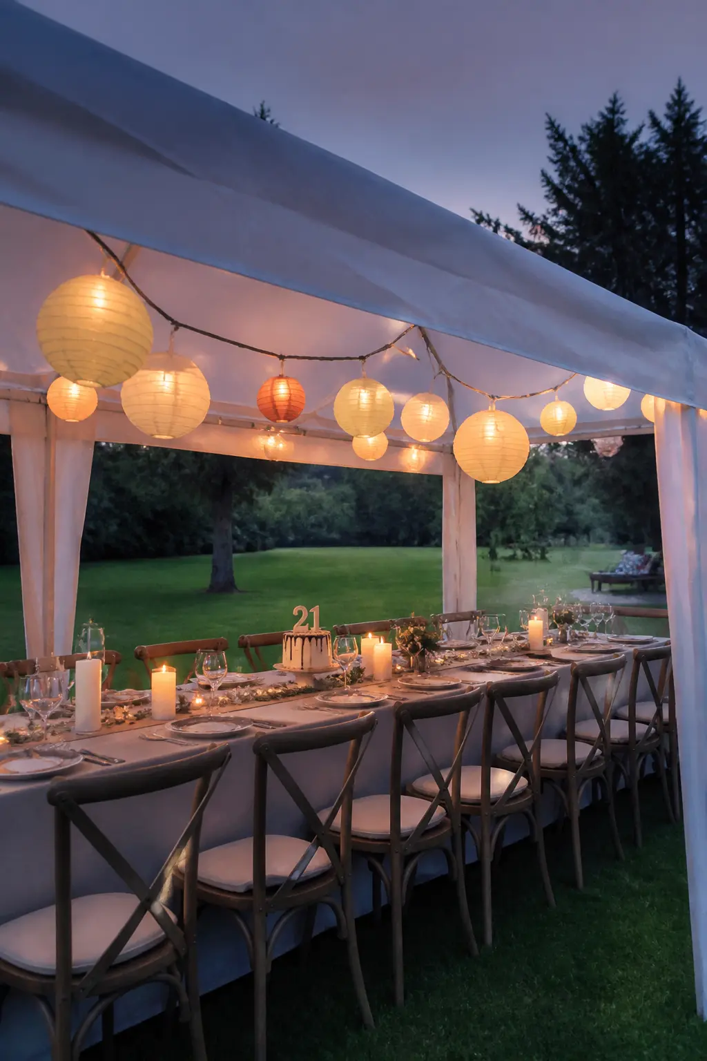 Garden Marquee With Lanterns