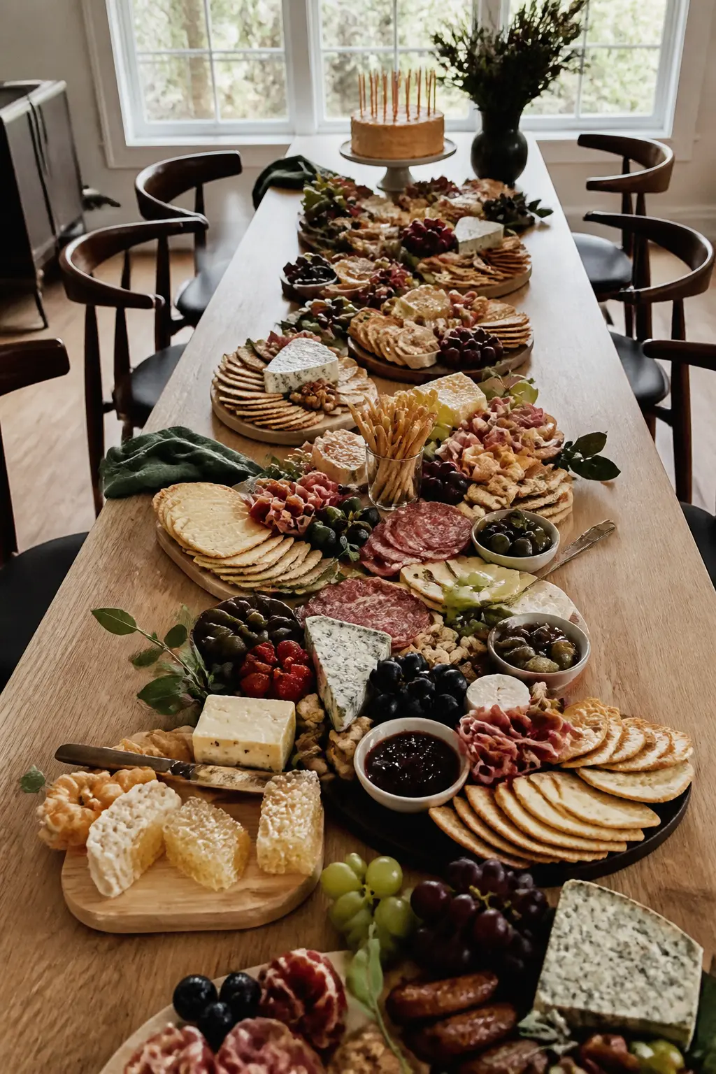 Cheese and Charcuterie Line Down the Table