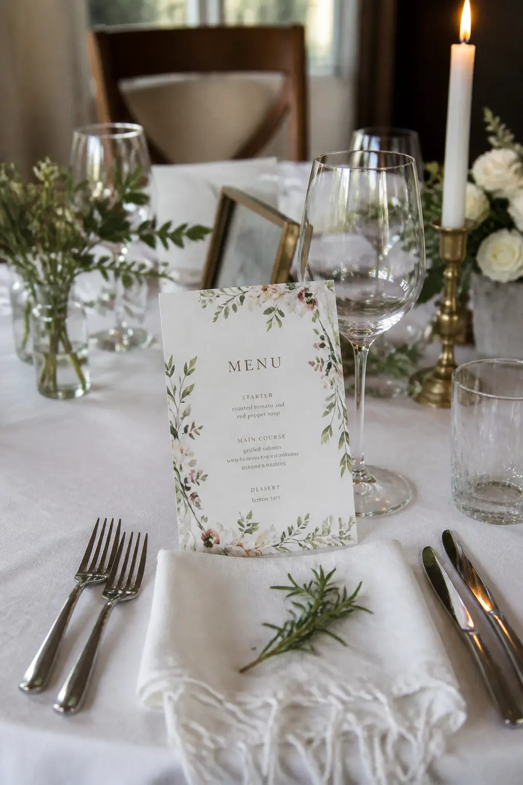 Menu Printed for the Table