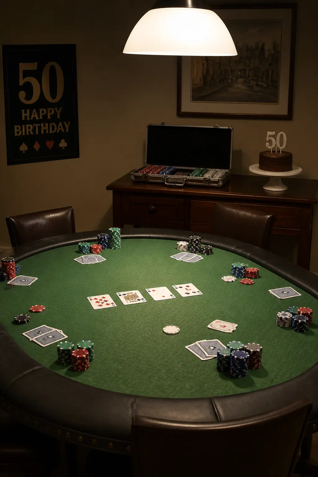 Poker Table With Chips and No Money