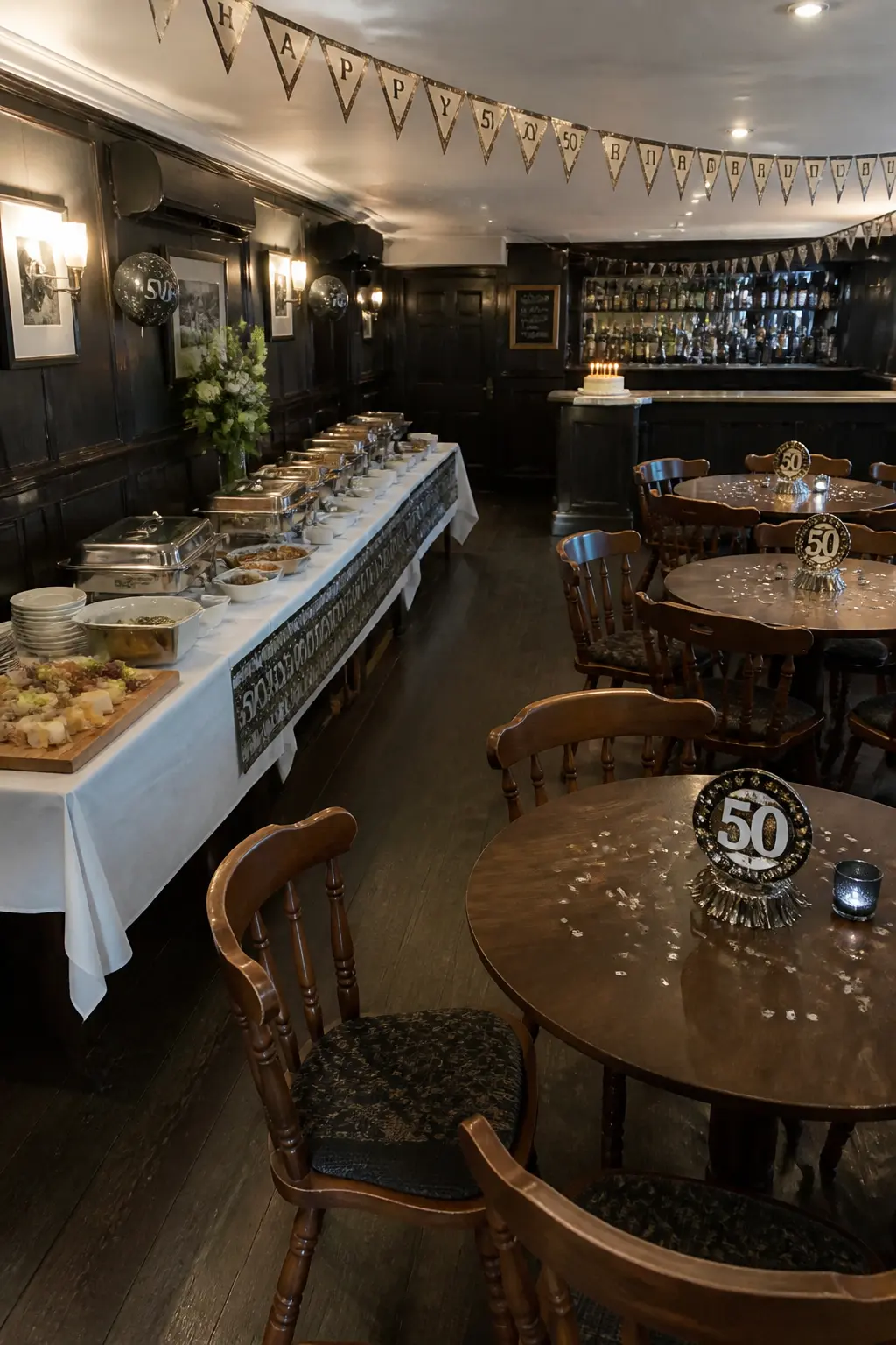 Pub Back Room With a Buffet