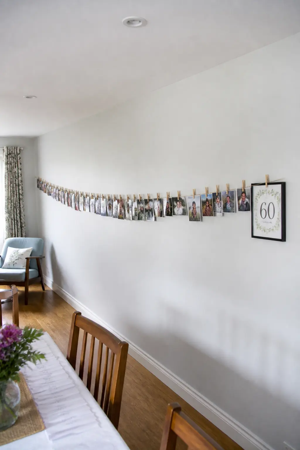 Photographs of Sixty Years Along One Wall