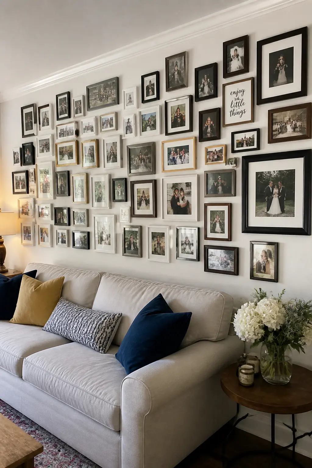 Photographs of Sixty Years Along One Wall