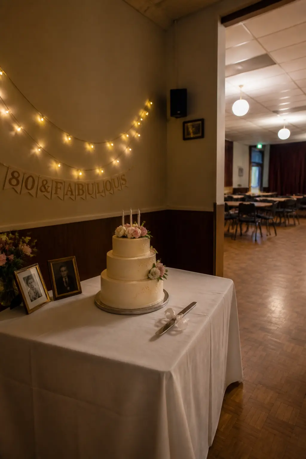 The Cake Table Lit on Its Own