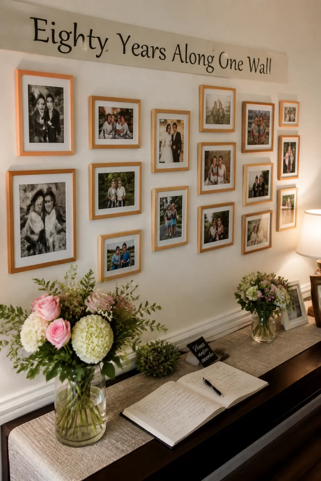 Photographs of Eighty Years Along One Wall