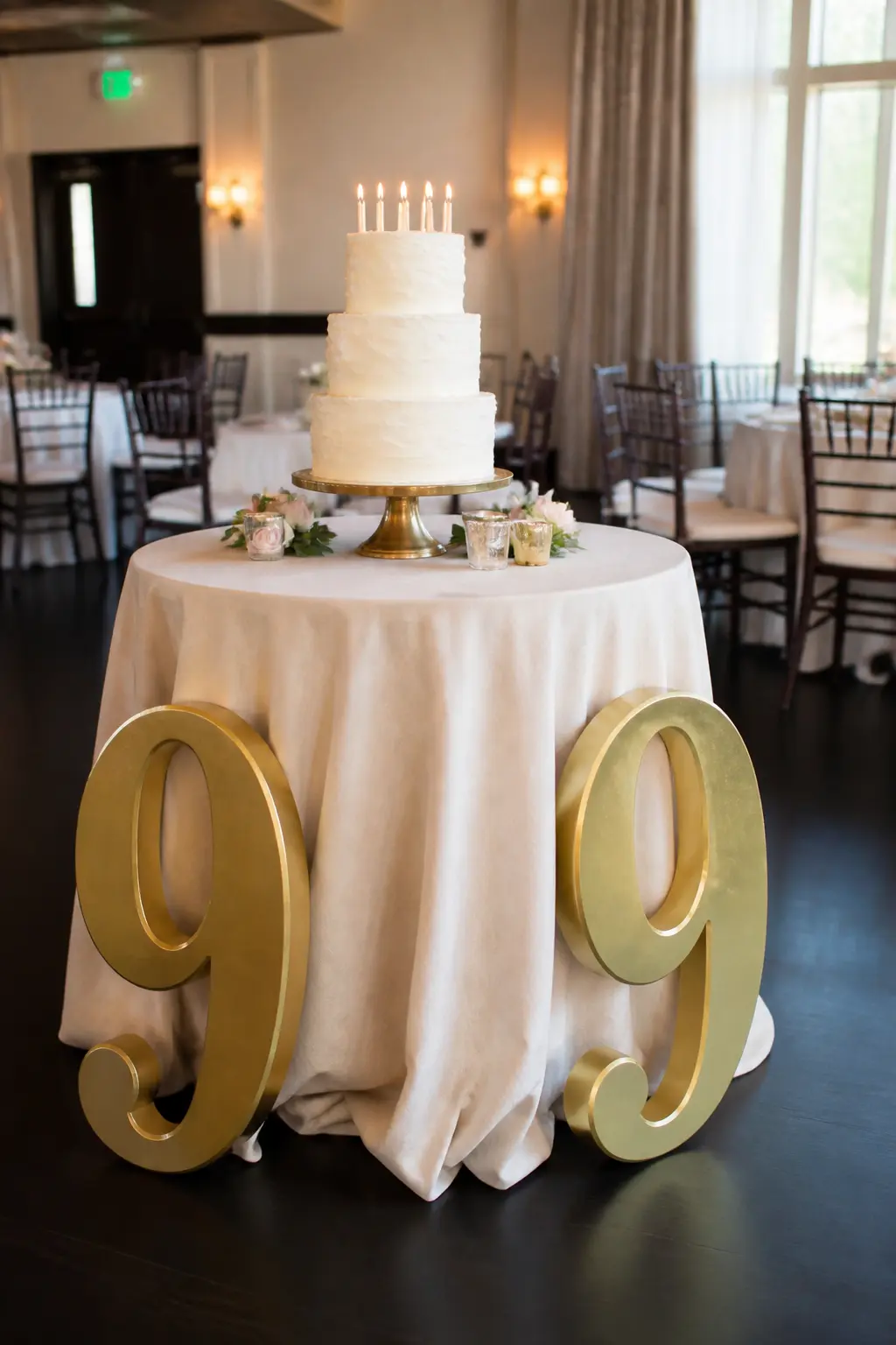 Put the Numbers on the Floor by the Cake Table