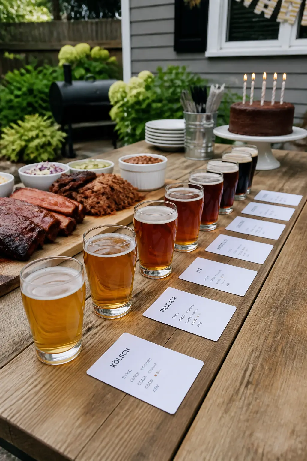 Barbecue and a Beer Tasting Flight