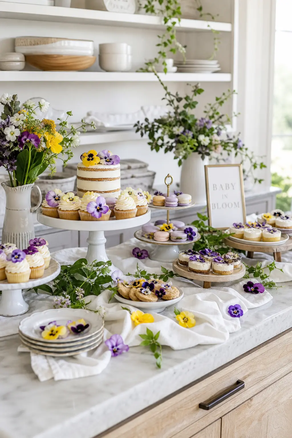 Edible Flower Dessert Table