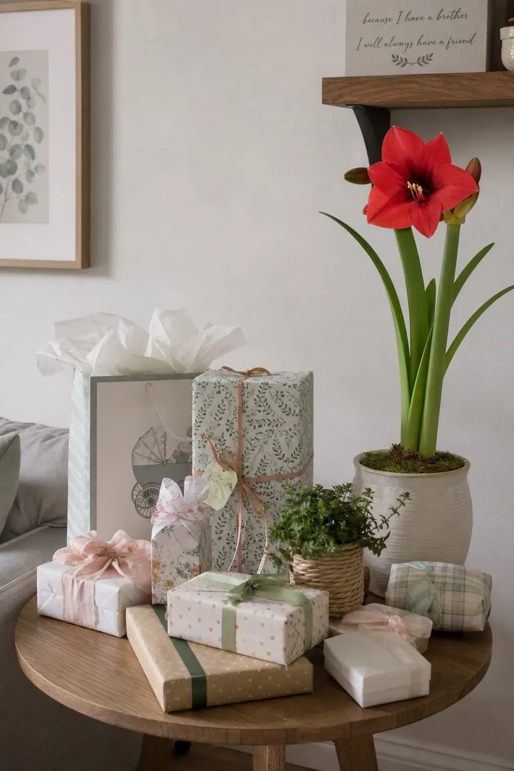 Single Blooming Plant Gift Table